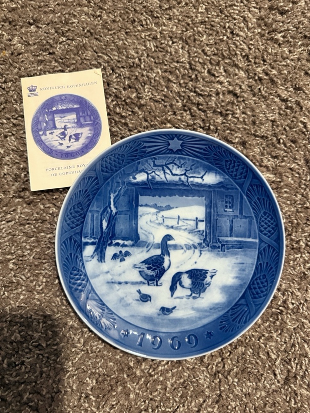 Vintage Royal Copenhagen 1969 Collector Plate “In the Old Farmyard”
